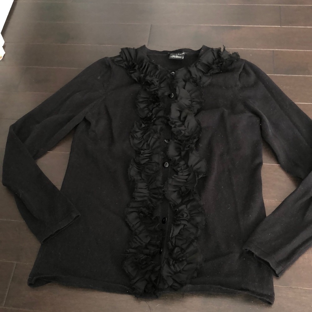 Black Ruffle Cardigan